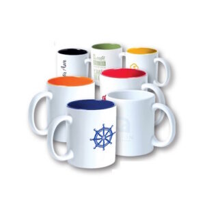 Taza de Cerámica Blanca Interior Color