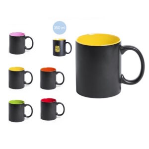Taza de Cerámica Negra Interior Color