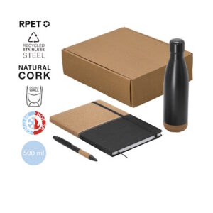 Set Regalo de Corcho con Termo, Libreta y Bolígrafo