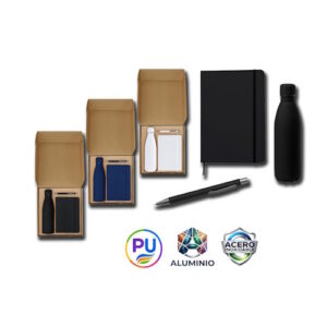 Set Termo, Libreta y Bolígrafo de Aluminio